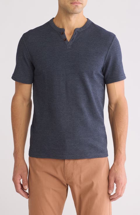 Mélange Notched T-Shirt