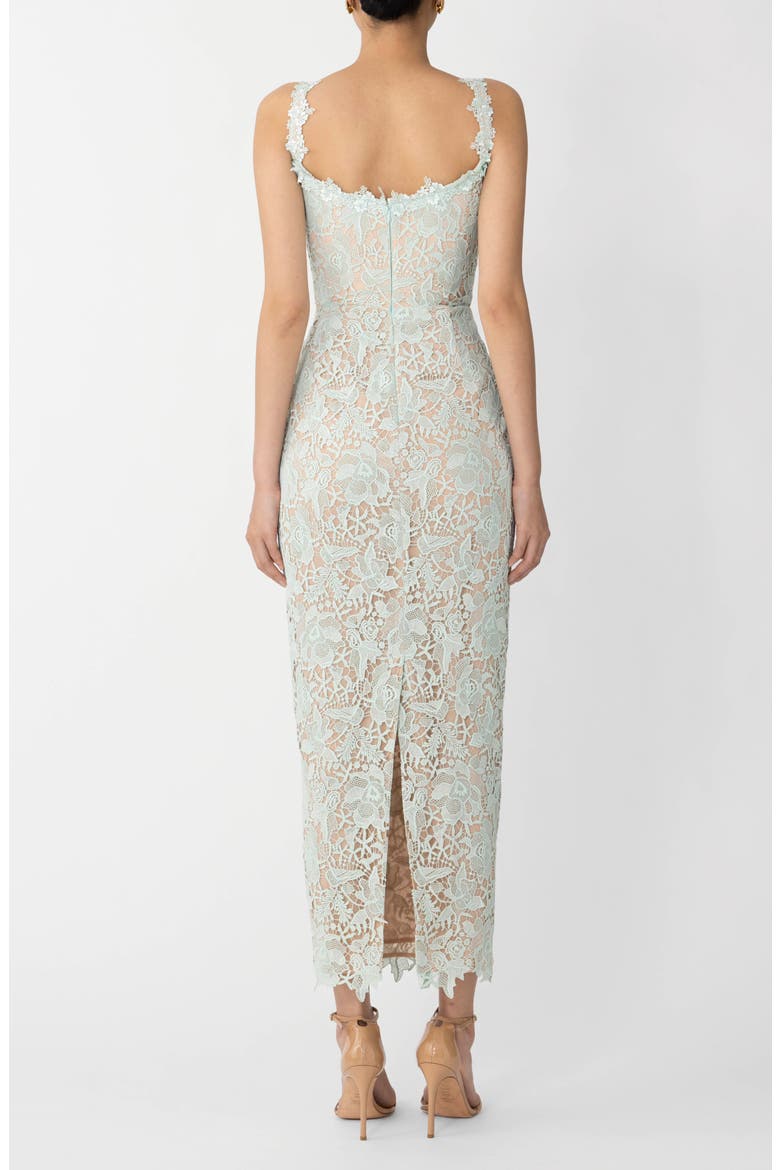Coraline Floral Lace Cocktail Dress, Alternate, color, SEAFOAM