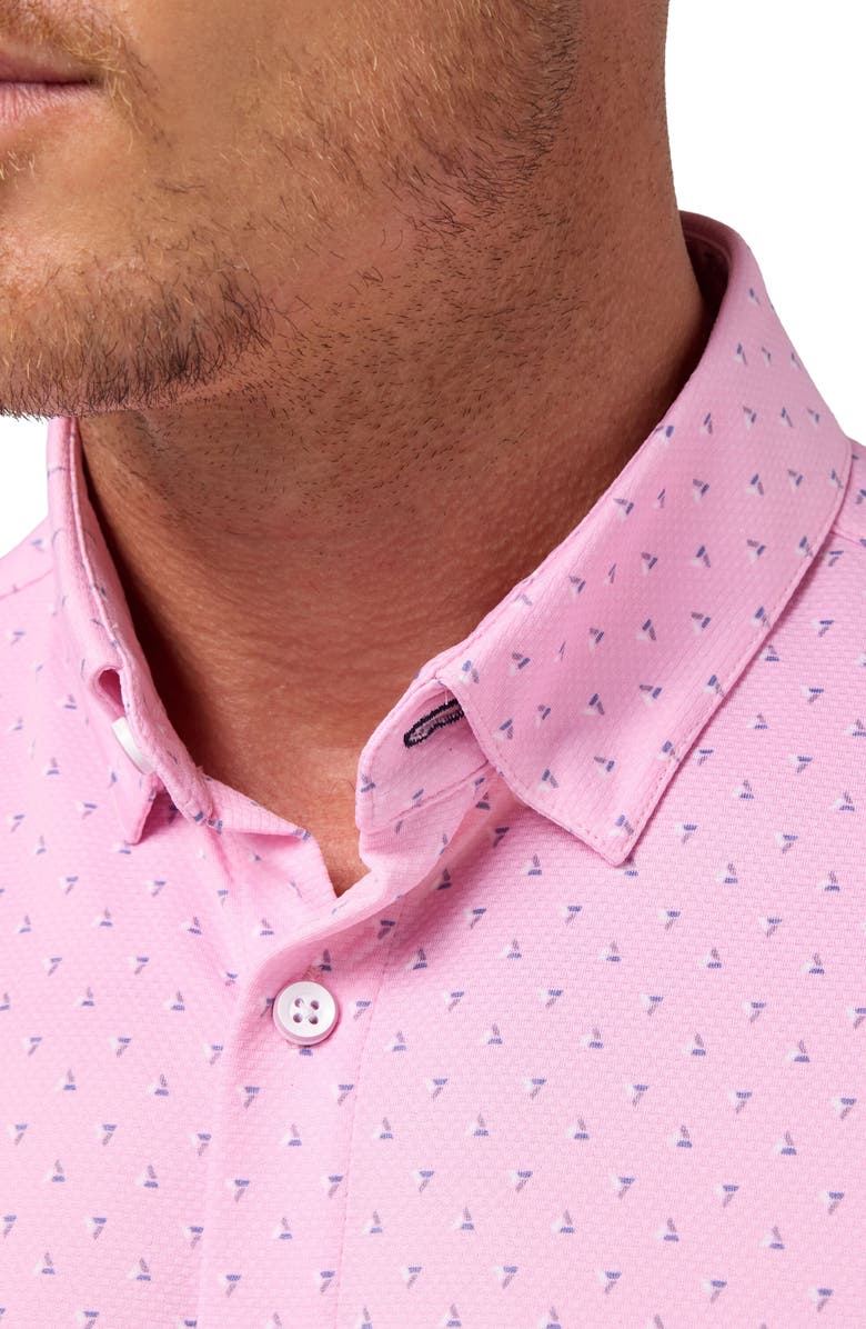 Mizzen+Main Halyard Geo Print Short Sleeve Performance Button-Up Shirt, Alternate, color,