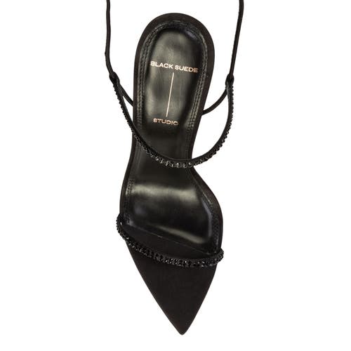 Black Suede Studio Lauren100 Strappy Sandal In Black