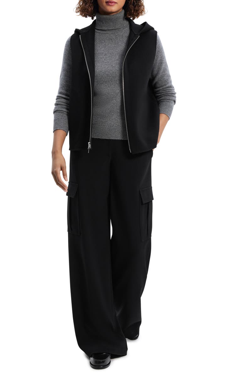 Theory Sleeveless Wool & Cashmere Hoodie, Alternate, color, 