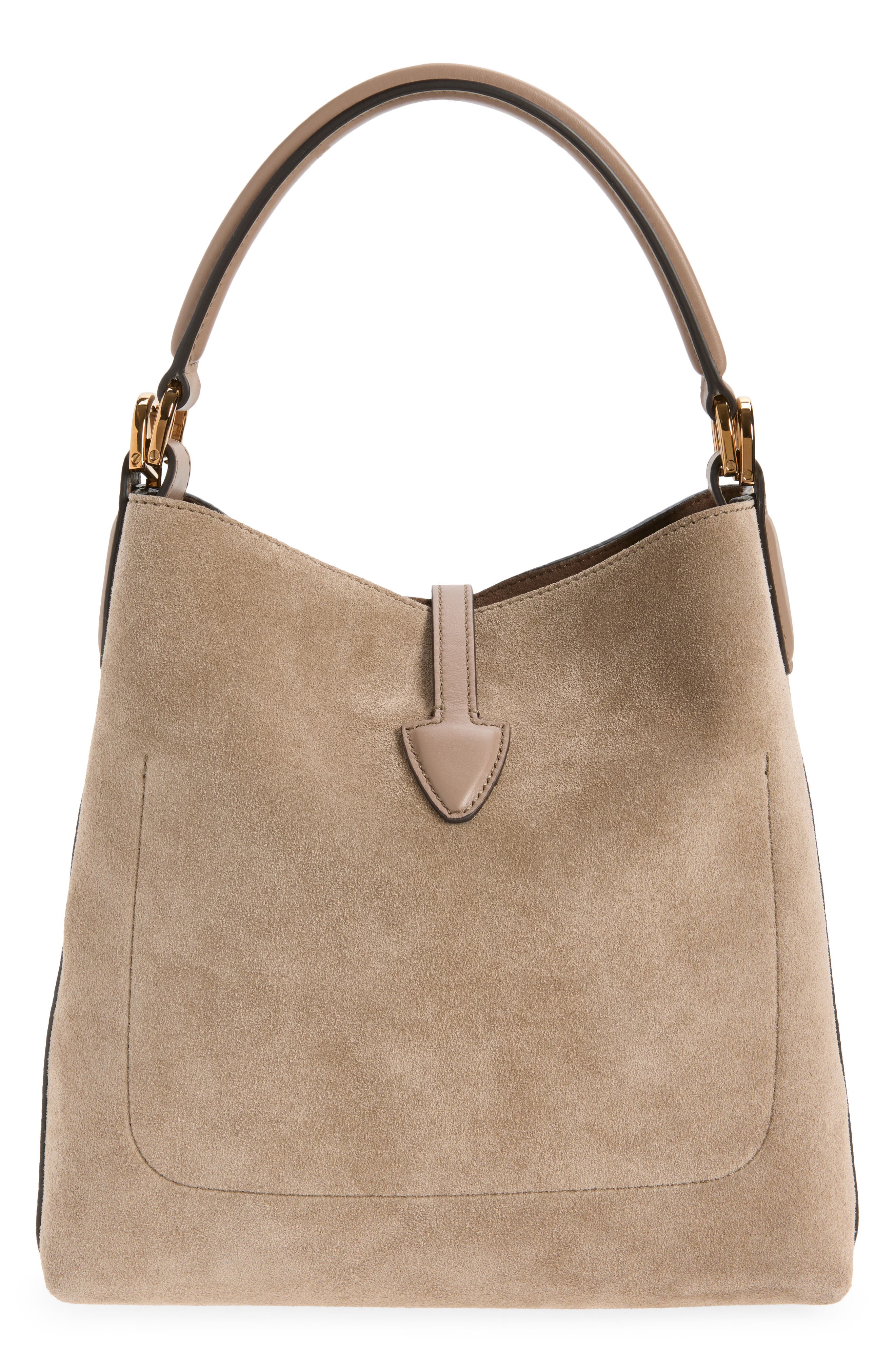 Tod's Mini T Timeless Bucket Bag, Alternate, color, Coca Mocha/ Creta Ch