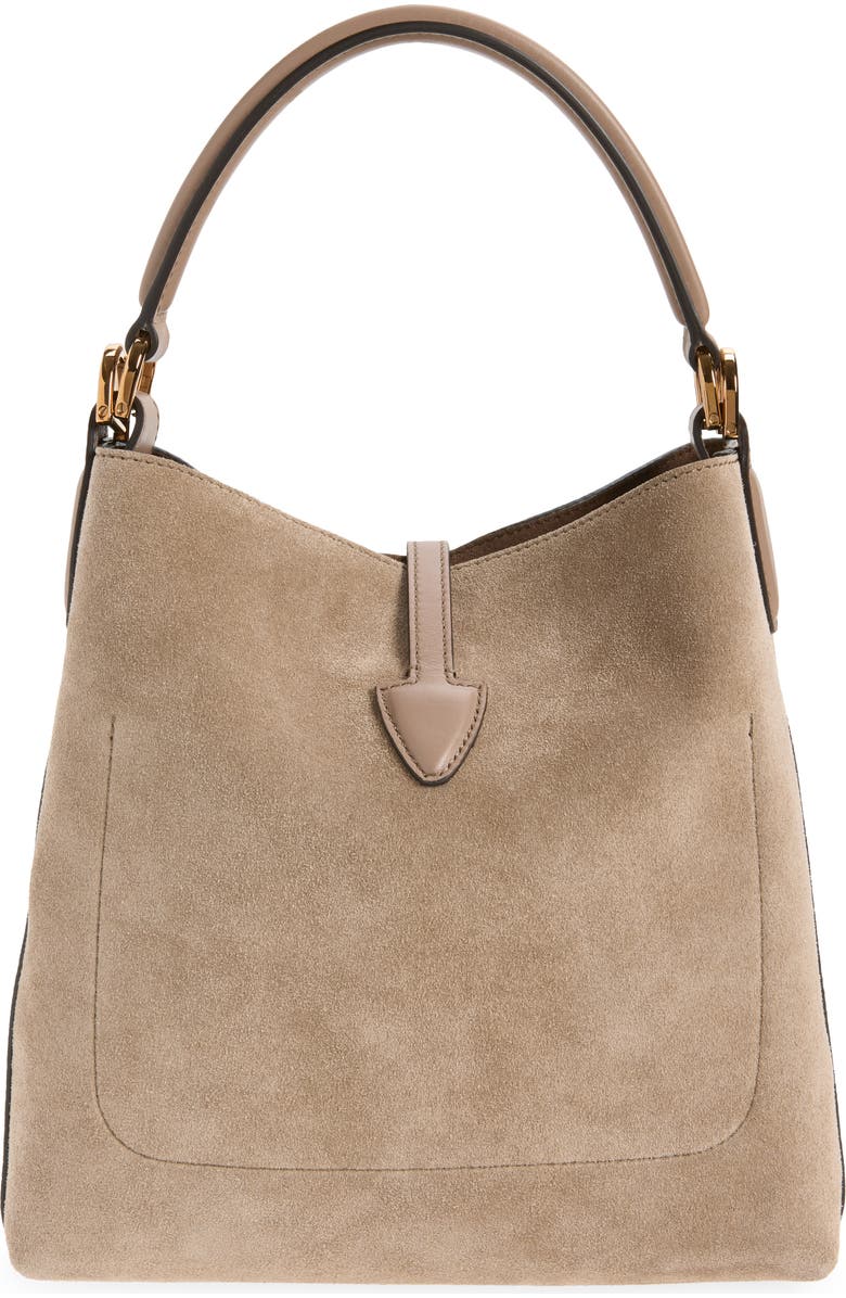 Tod's Mini T Timeless Bucket Bag, Alternate, color, Coca Mocha/ Creta Ch