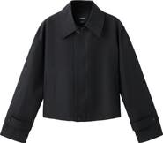 MANGO Cotton & Linen Twill Zip Jacket