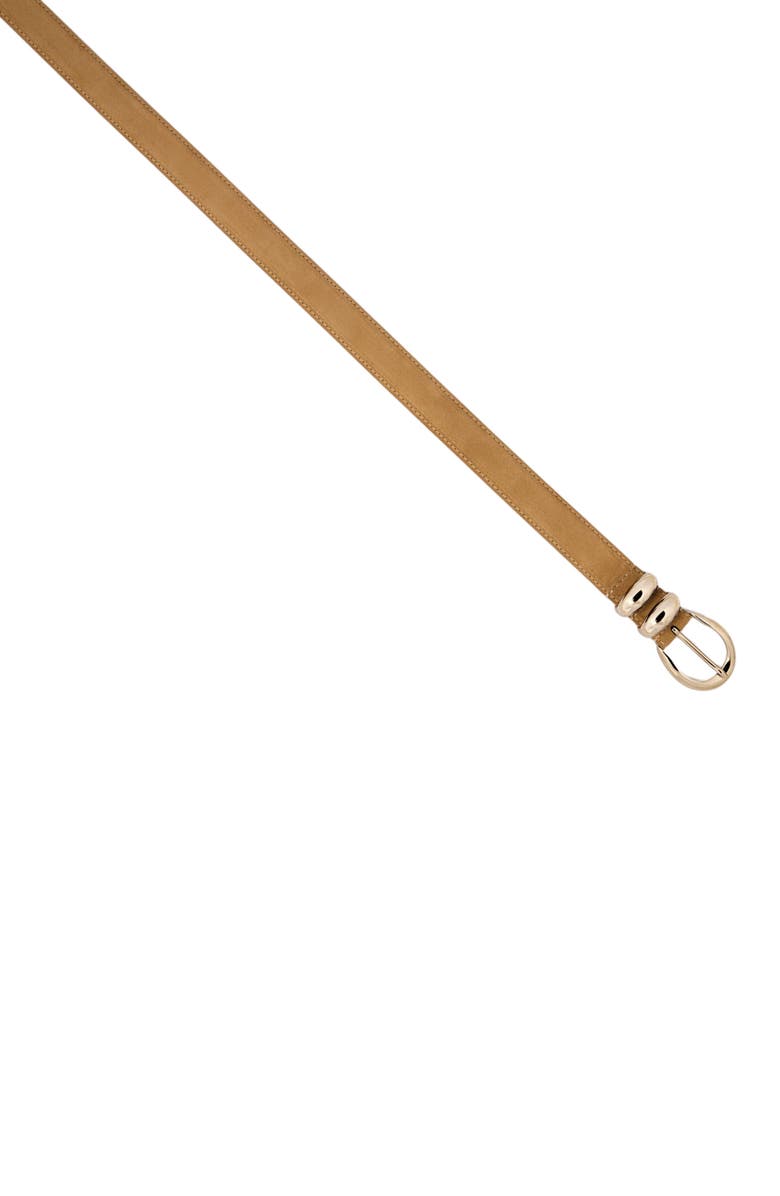 SANDRO Leather belt with metal buckle, Alternate, color, Beige