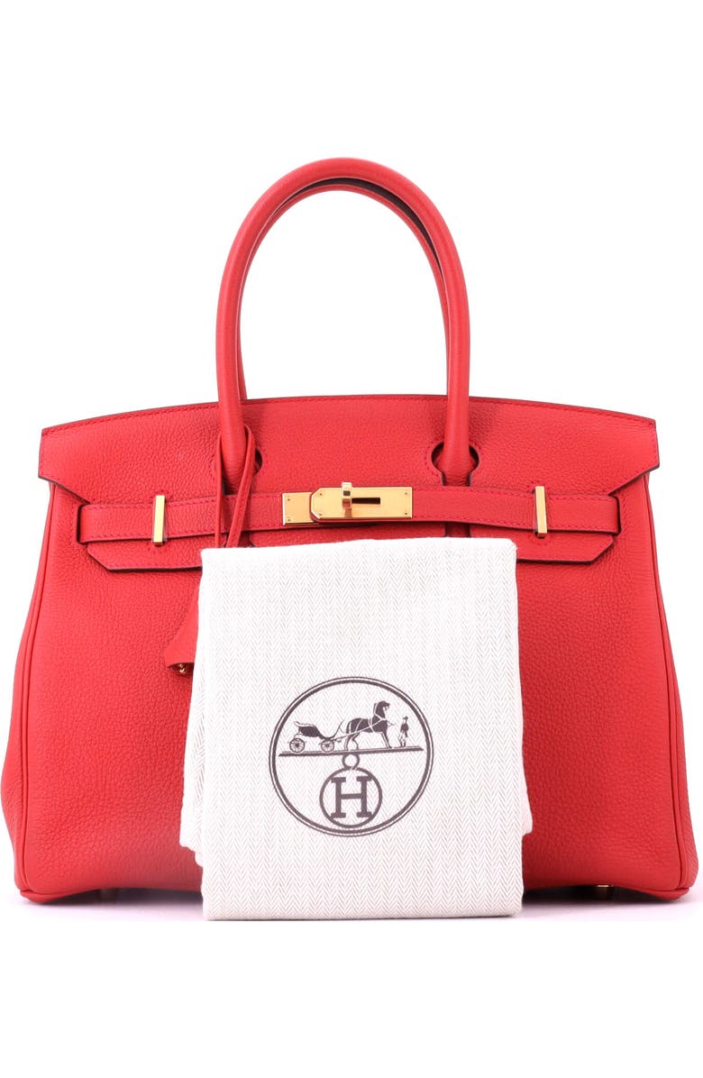 Pre-Owned Hermes Birkin Handbag Red Togo with Gold Hardware 30, Alternate, color, Geranium
