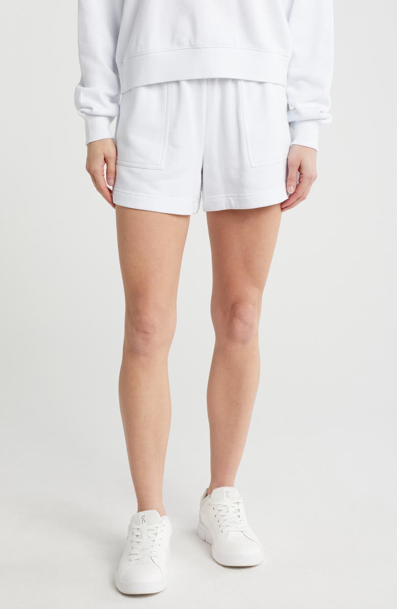 Z by Zella Level Up Terry Shorts, Main, color, White