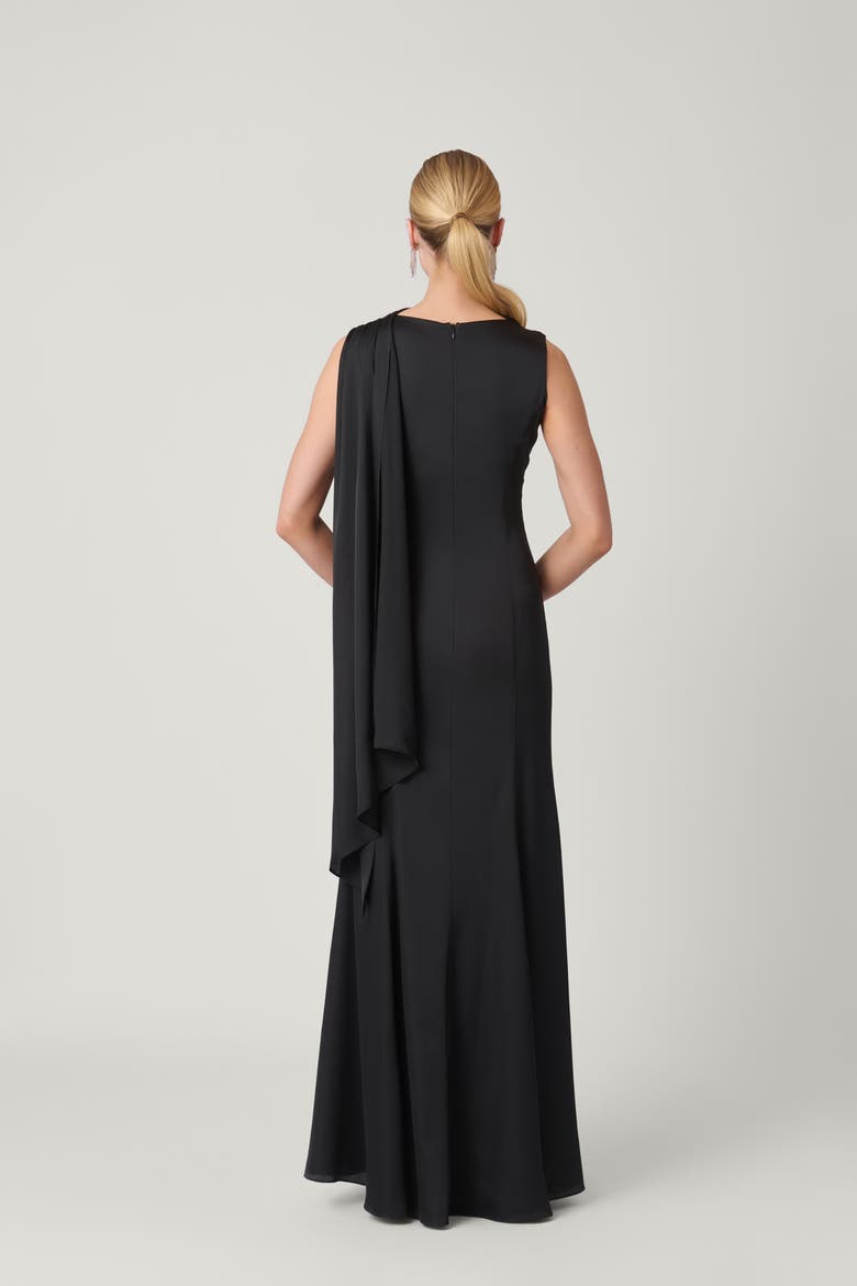 Satin Charmeuse Frankie Dress, Alternate, color, Jet