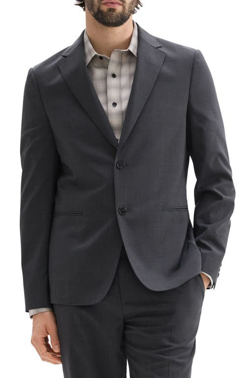 Theory Clinton Travel Motion Wool Blend Blazer In Charcoal Melange