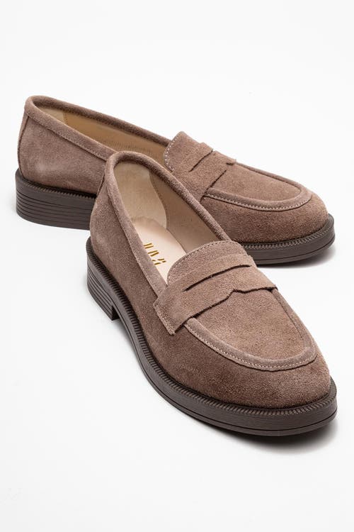 Forever & Always Shoes Bree Platform Penny Leather Loafer In Brown