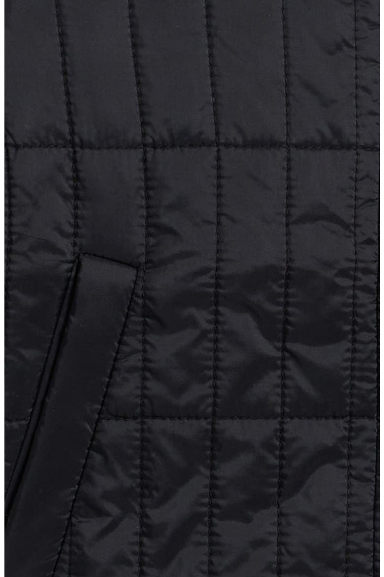 Kids' Quilted Hooded Jacket, Alternate, color, BLACK
