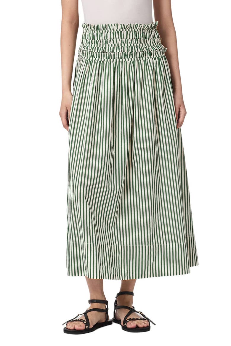 Kali Stripe Cotton Maxi Skirt, Main, color, APPLE GREEN/ WHITE