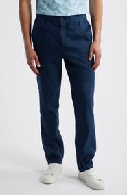 Bugatchi Tristan Stretch Linen & Cotton Drawstring Pants