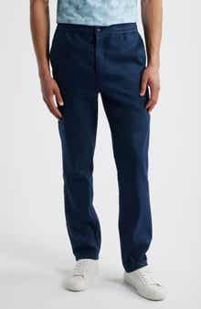 Bugatchi Tristan Stretch Linen & Cotton Drawstring Pants