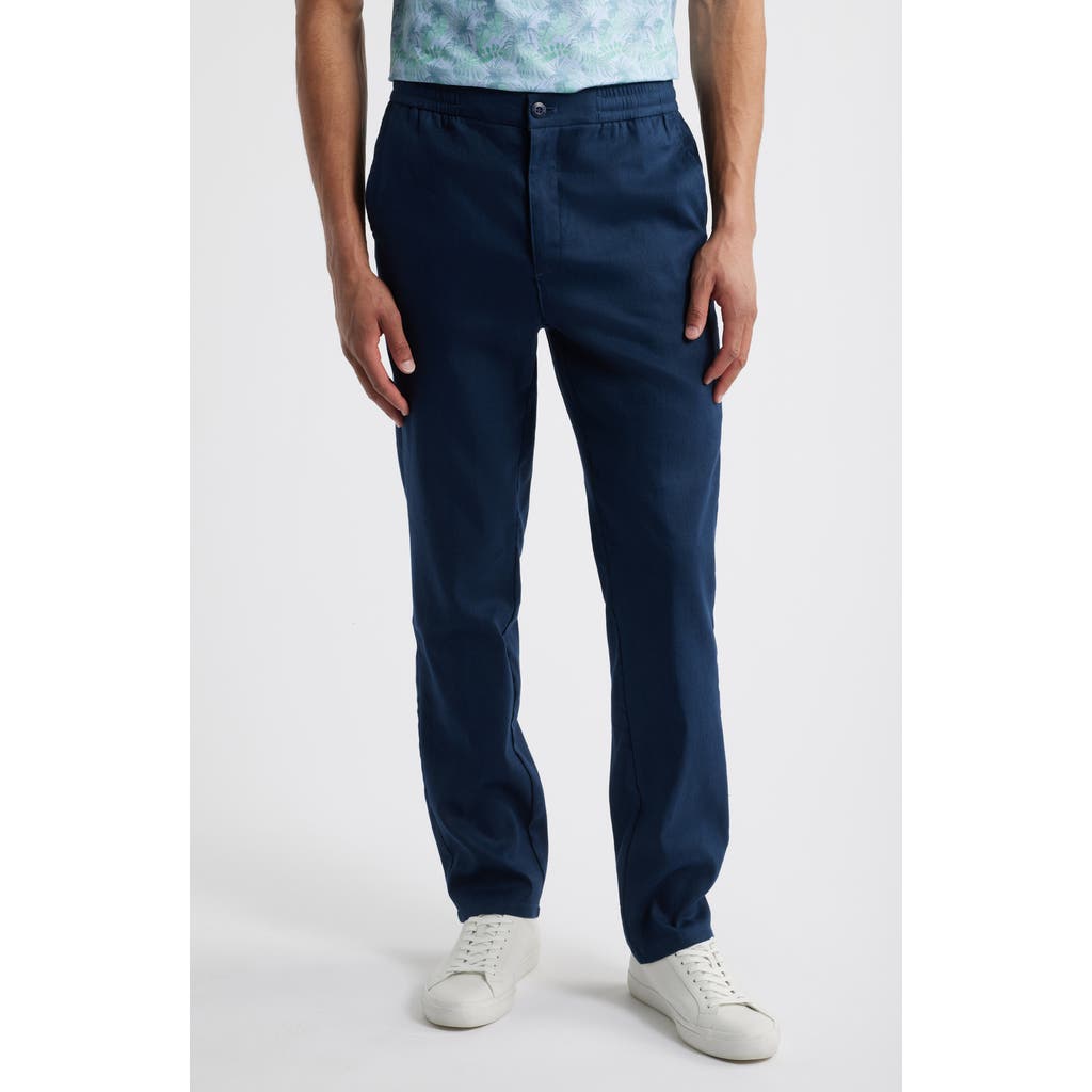 Bugatchi Tristan Stretch Linen & Cotton Drawstring Pants