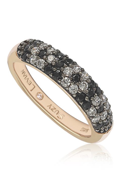 3-Row Pavé Cubic Zirconia Eternity Band Ring
