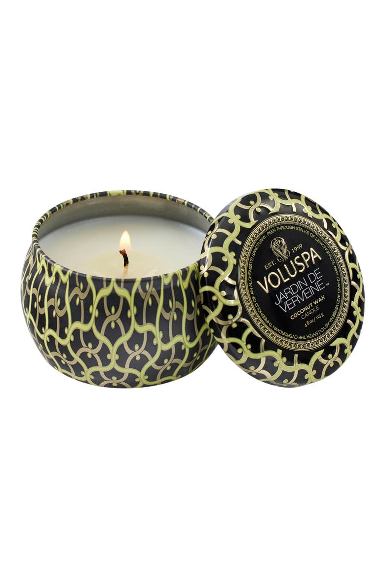 Jardin de Verveine Mini Tin Candle, Alternate, color, BLACK TONES