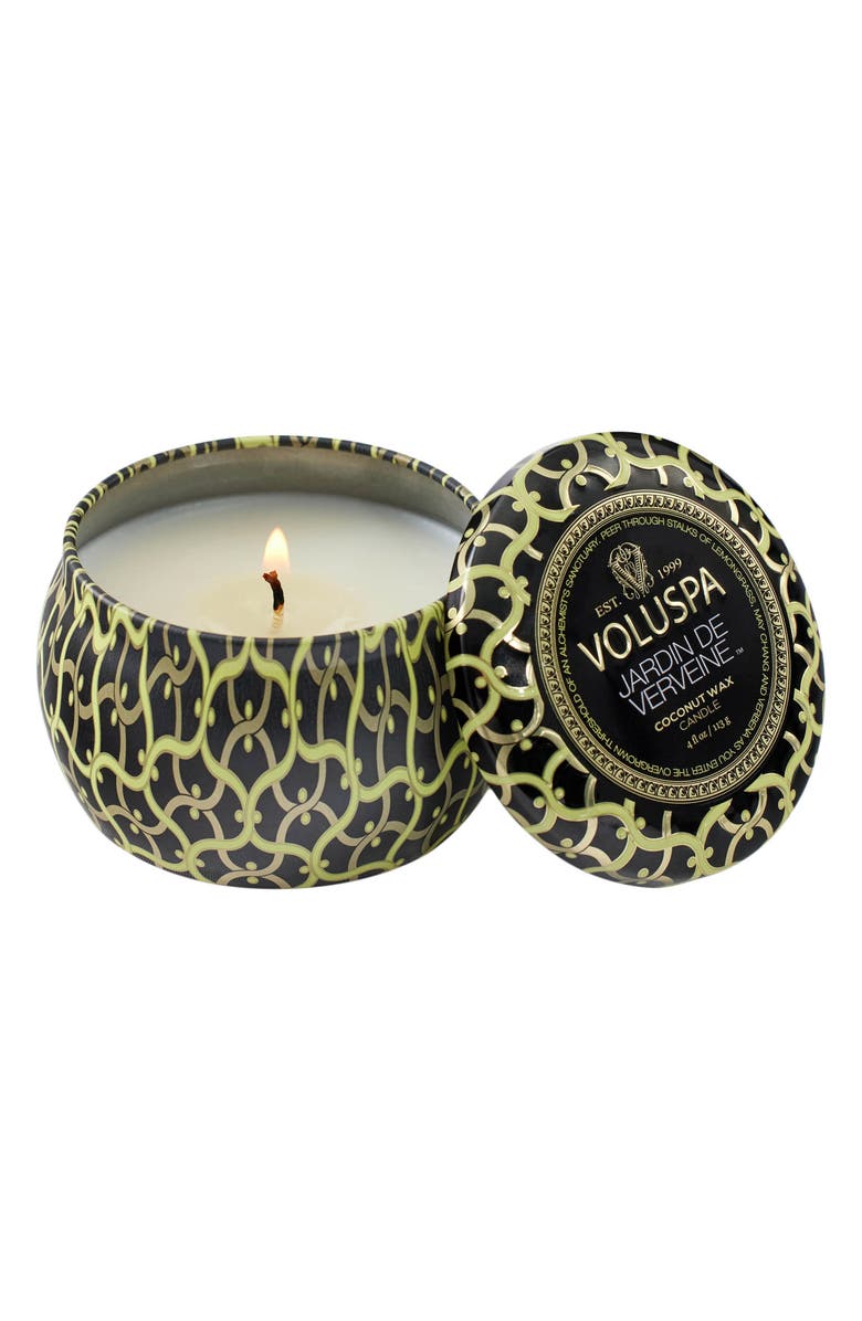 Voluspa Jardin de Verveine Mini Tin Candle, Alternate, color, Black Tones