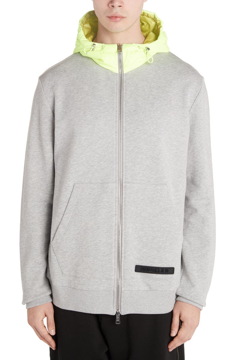 Moncler Zip Front Hooded Sweatshirt, Main, color,