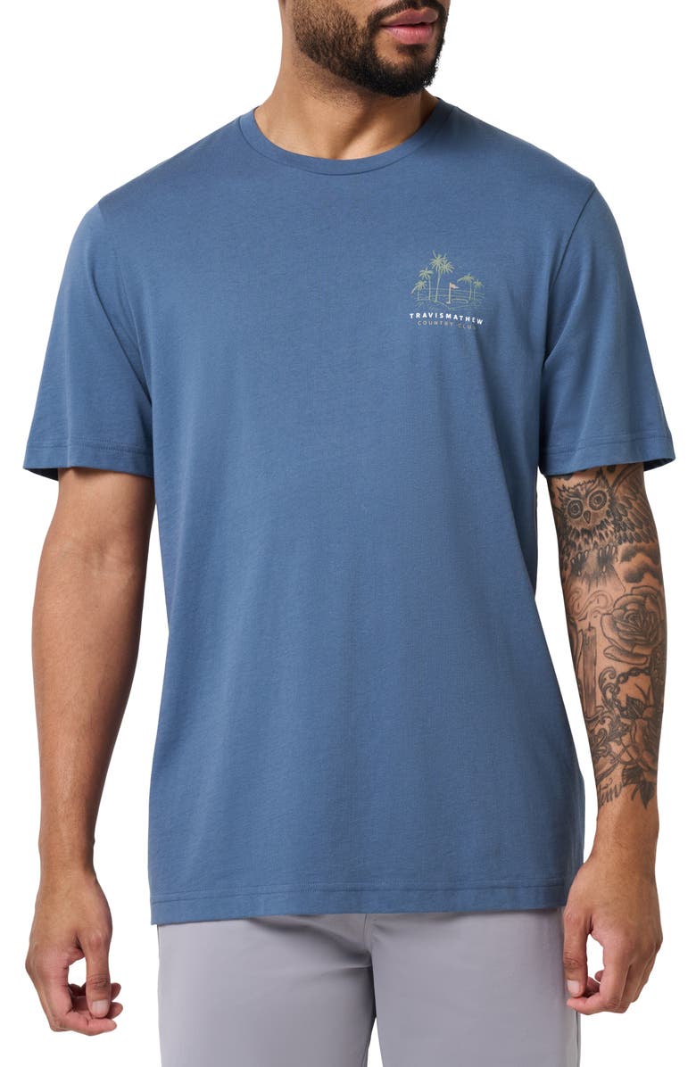 TravisMathew Putt Place Graphic T-Shirt, Main, color, Bering Sea