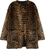 Stand Studio Nerissa Leopard Spot Faux Fur Jacket