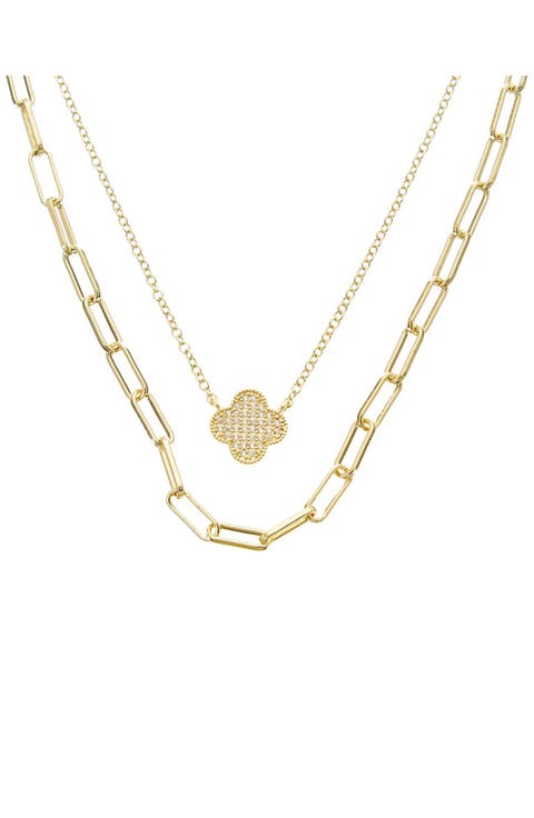 Clover Layered Link Necklace