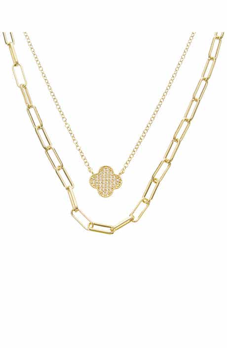 Clover Layered Link Necklace