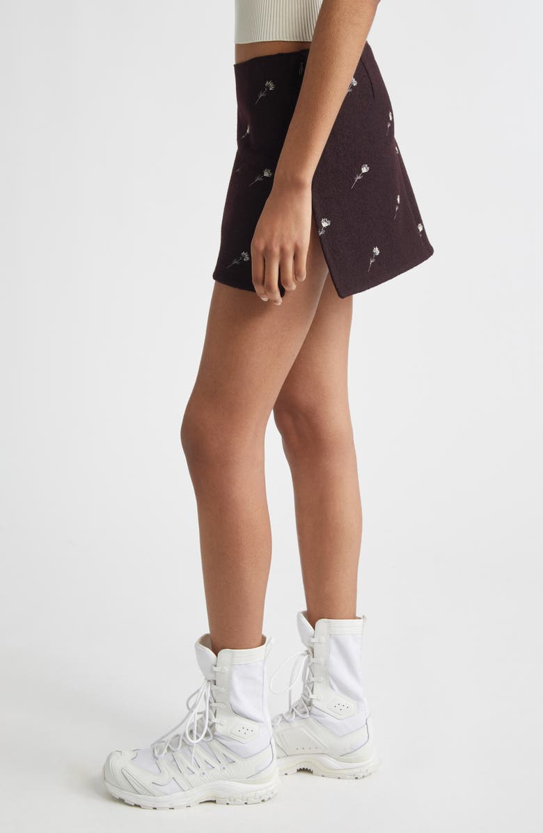 RIER Walker Floral Embroidered Wool Miniskirt, Alternate, color, 