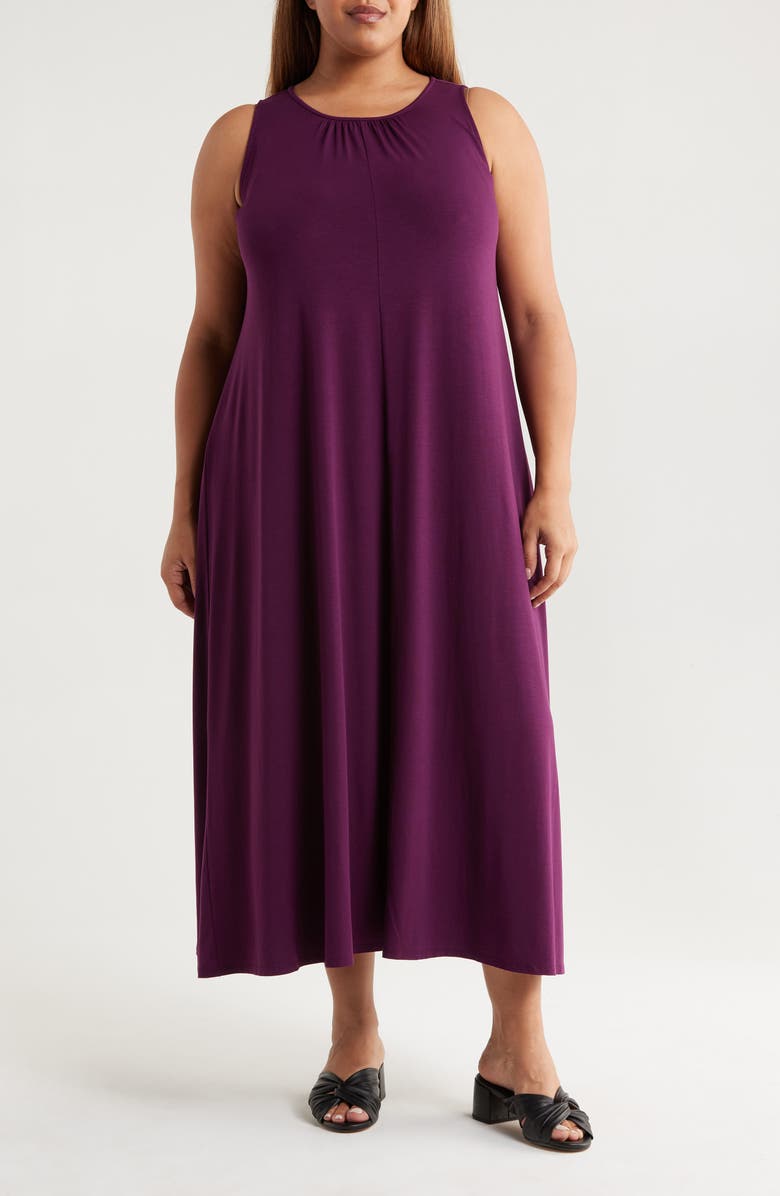 Eileen Fisher Sleeveless Maxi Dress, Main, color, Blackberry