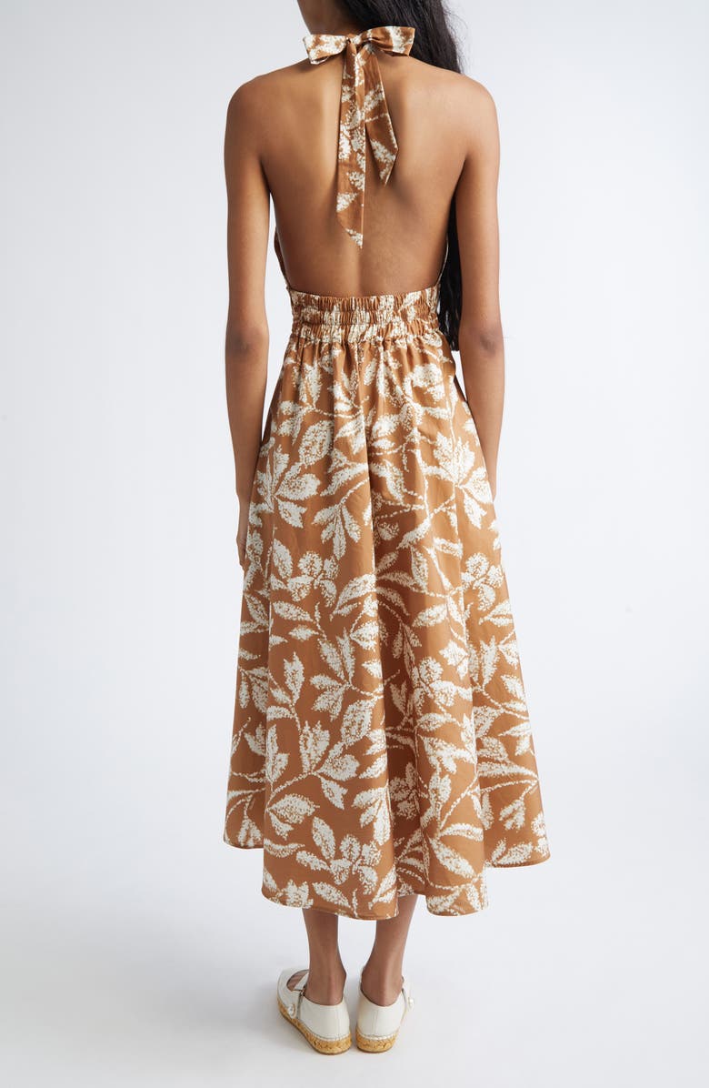 Max Mara Bella Cotton Poplin Halter Dress, Alternate, color,