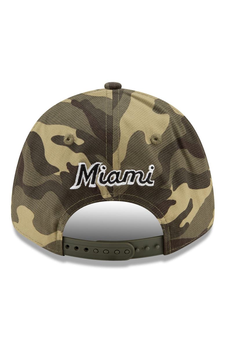 New Era Men's New Era Camo Miami Marlins 2021 Armed Forces Day 9FORTY Adjustable Hat, Alternate, color, 