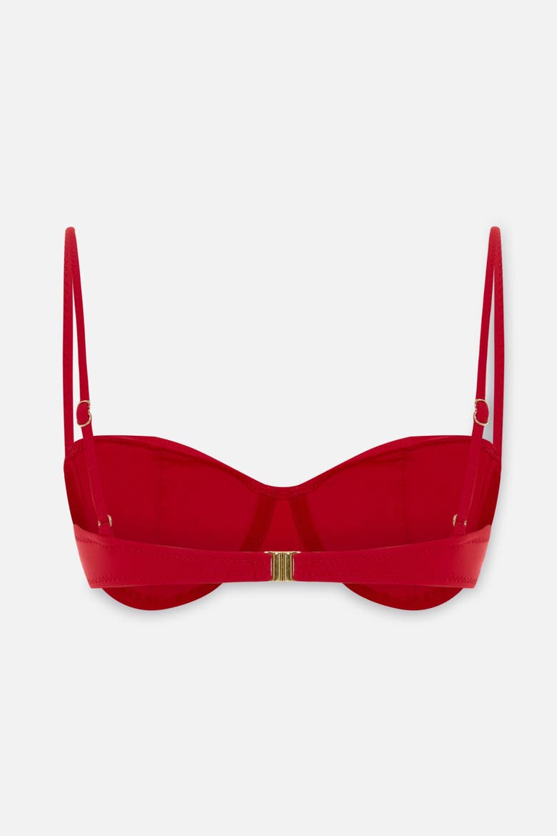 The Solar Reflections Balconette Bikini Top, Alternate, color, Red