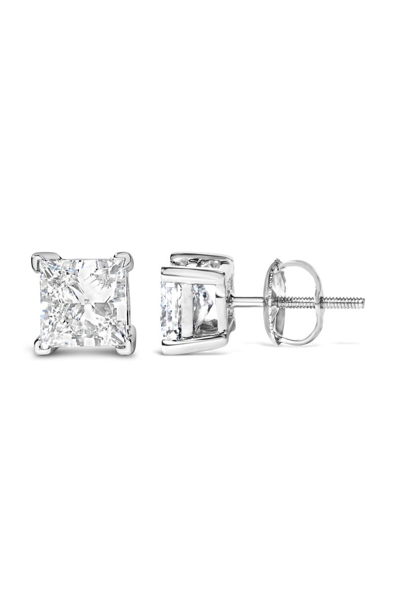 Haus of Brilliance 14K White Gold 1 1/2 Ct Princess Lab-Grown Diamond Solitaire Stud Earrings, Alternate, color, White
