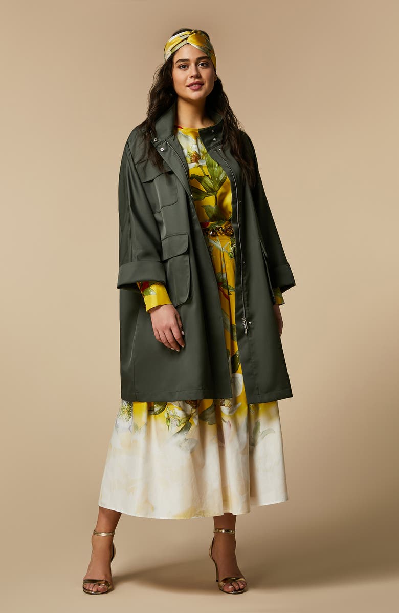 Marina Rinaldi Leandro Floral Silk Twill Top, Alternate, color, 