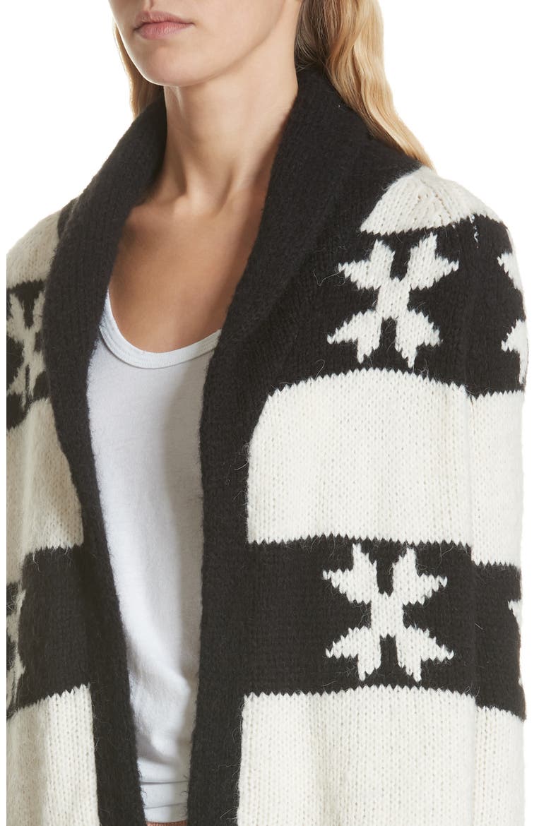 Starflower Cardigan, Alternate, color, CREAM AND BLACK