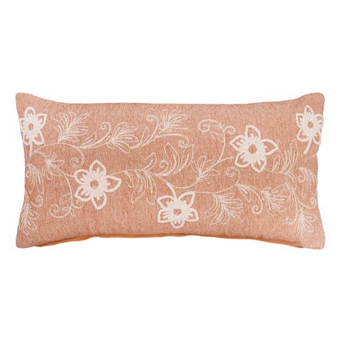 Timeless Floral Botanical Tufted Harvest Lumbar Throw Pillow 24" x 12"