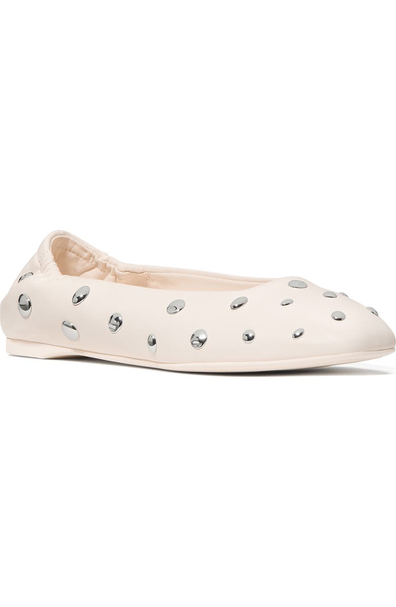 Kate Spade New York halo studded leather ballet flat, Main, color, Cream