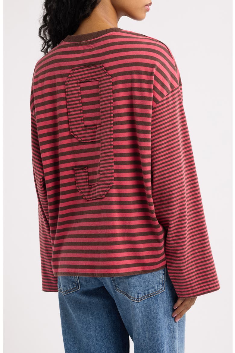 Mixed Stripe Long Sleeve T-Shirt, Alternate, color, RED
