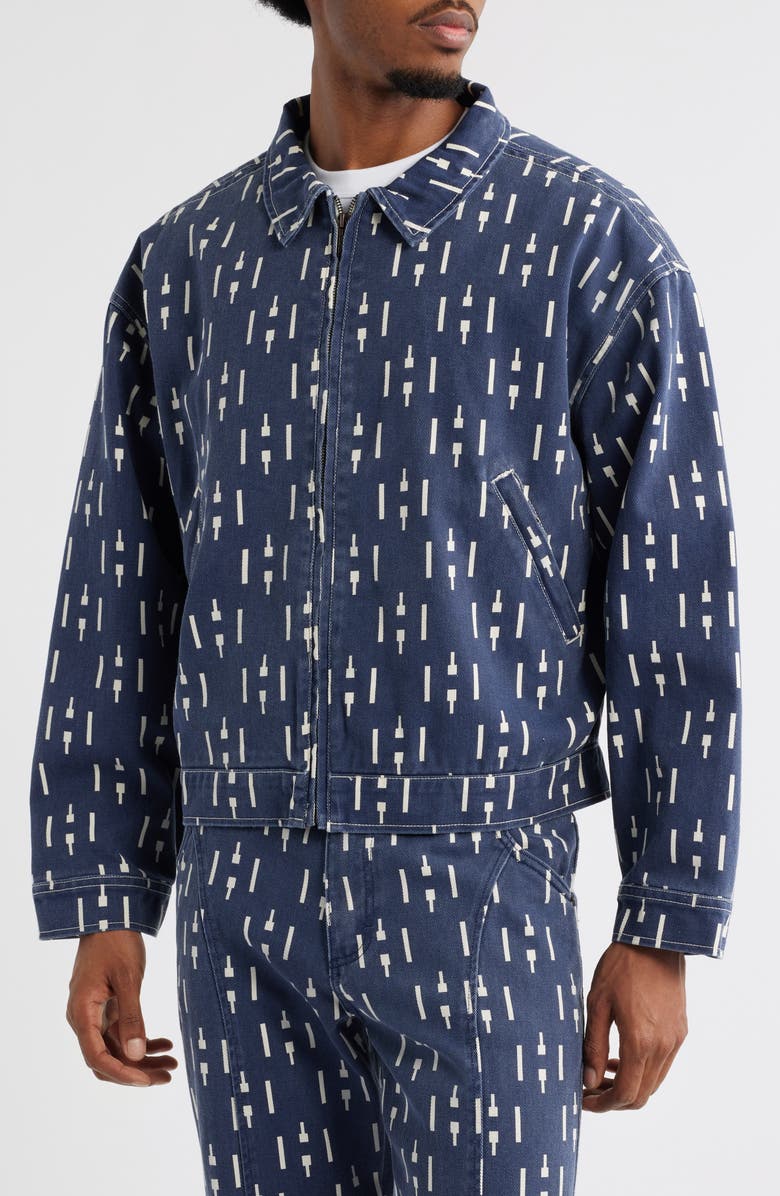 HONOR THE GIFT Print Denim Riding Jacket, Alternate, color, 