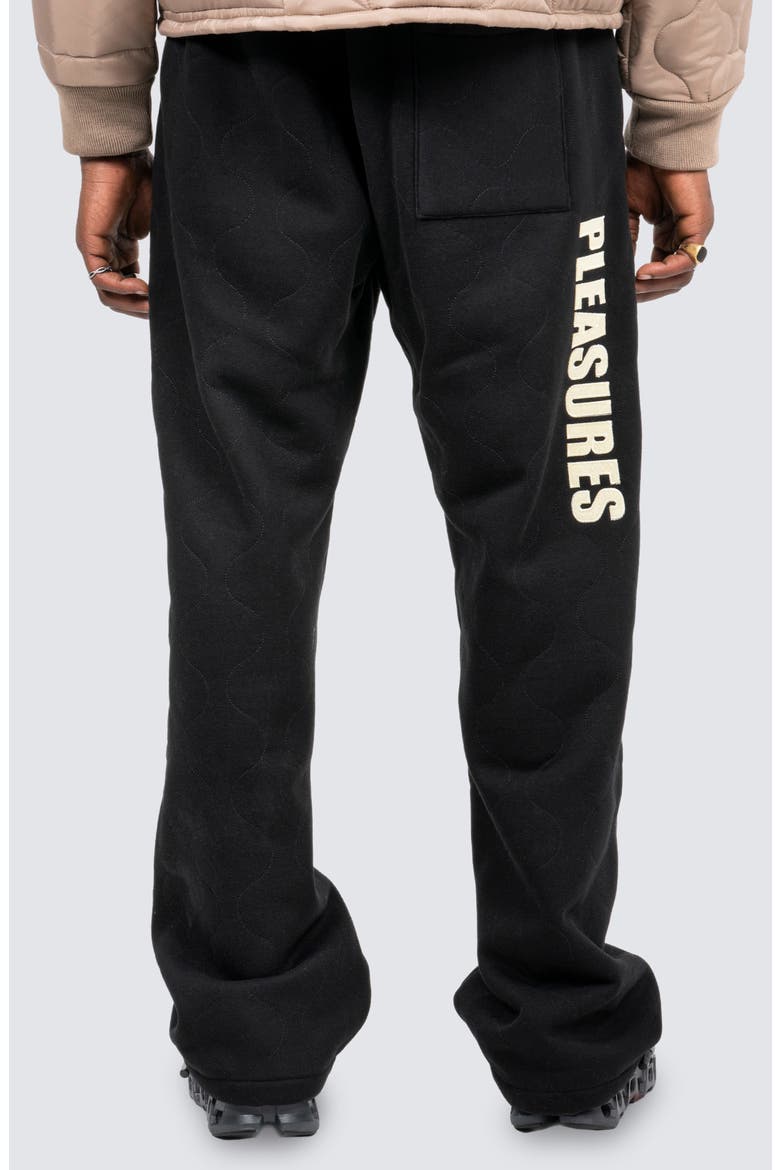 Wave Quilted Graphic Sweatpants, Alternate, color, BLACK