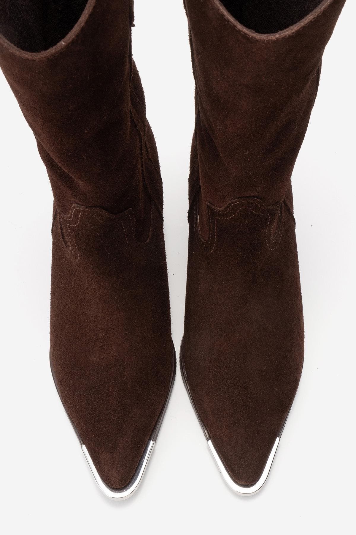 Alvi Leather Western Boot, Alternate, color, Brown Suede