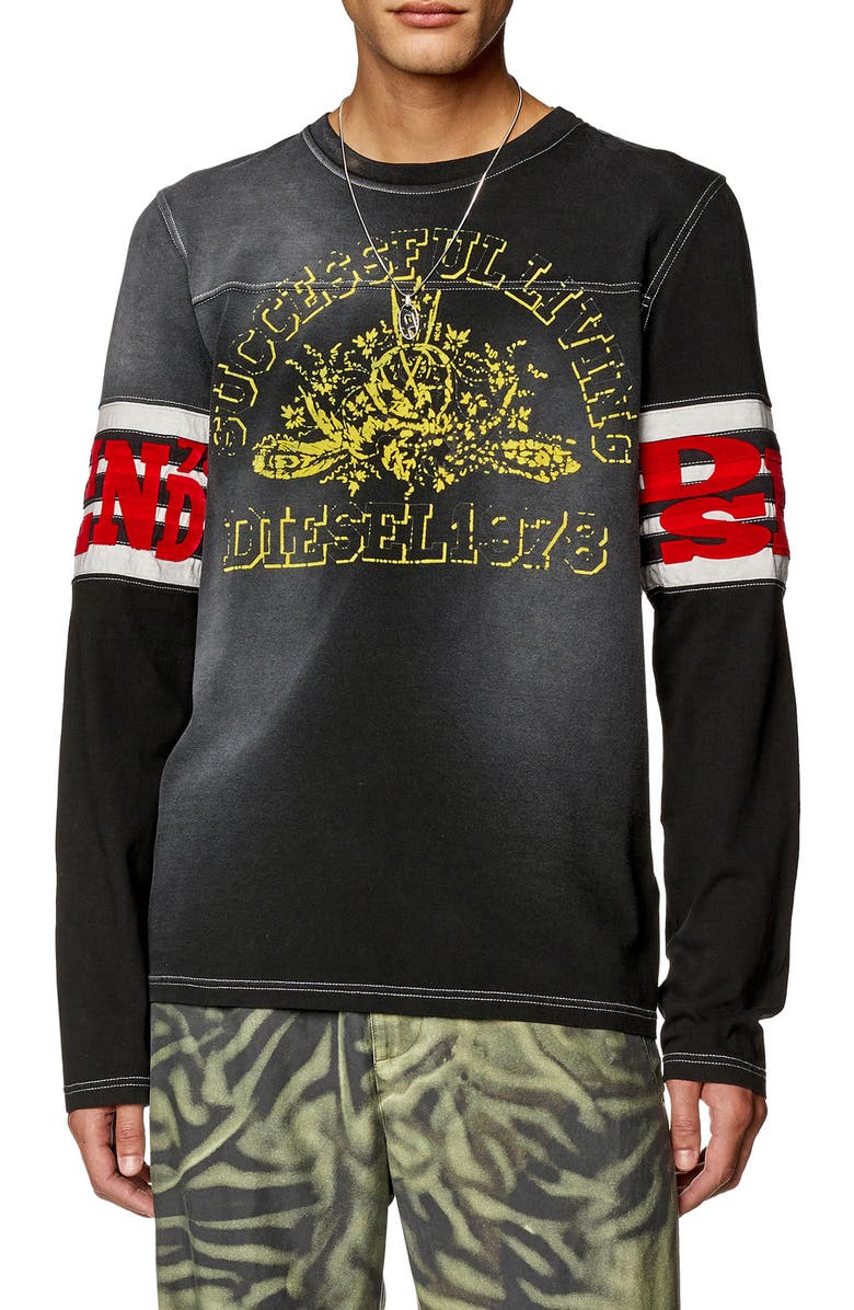 DIESEL<sup>®</sup> Graphic Long Sleeve T-Shirt, Main, color, 