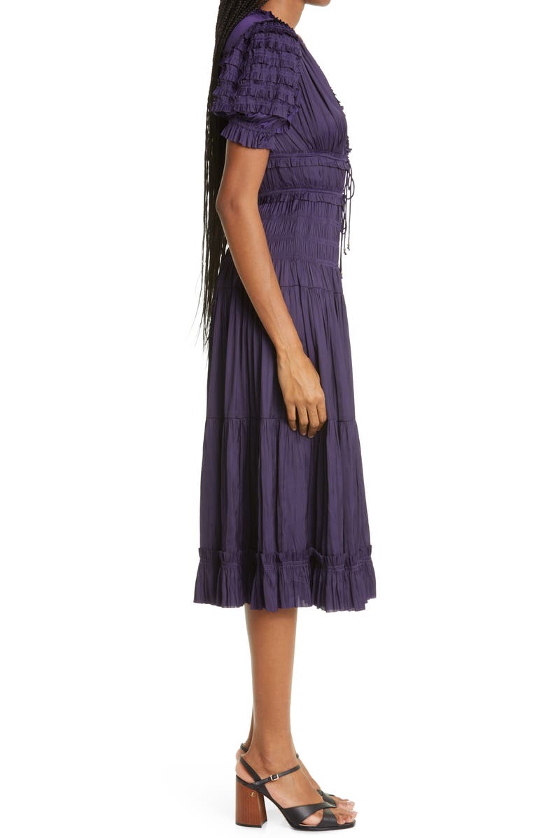 Ulla Johnson Carine Ruffle Shirred Dress, Alternate, color, 