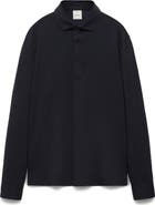 MANGO Slim Fit Long Sleeve Wool Blend Polo