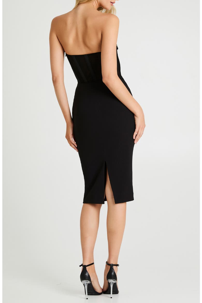 Hailey Sequin Butterfly Strapless Cocktail Dress, Alternate, color, BLACK