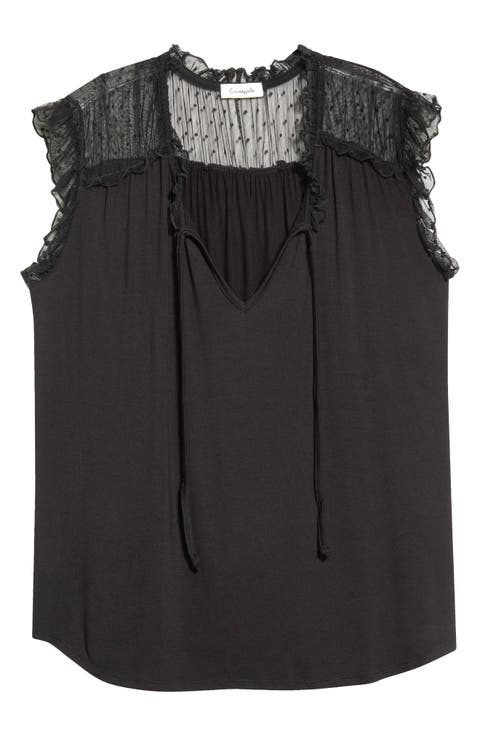 Tie Neck Ruffle Top