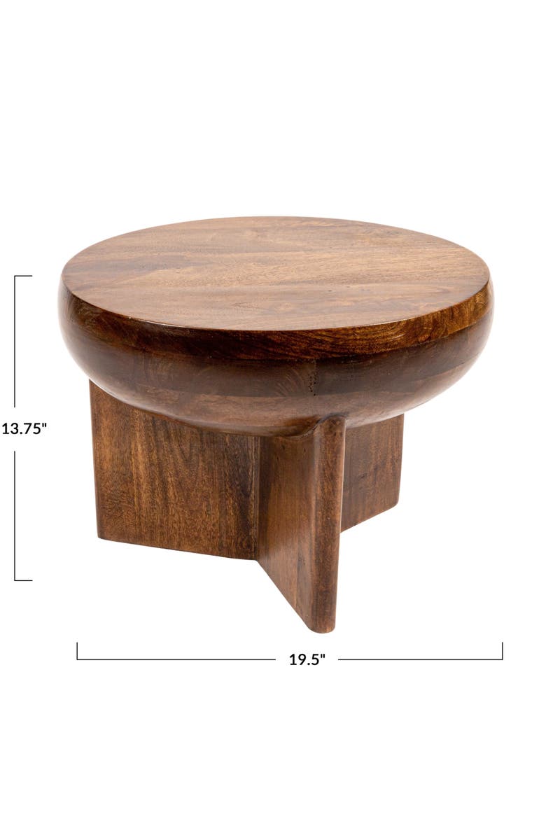 Semi-Sphere End Table with Solid Legs, Alternate, color, Brown