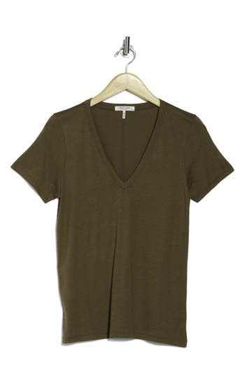 Rag & Bone Core V-neck T-shirt In Dark Brown