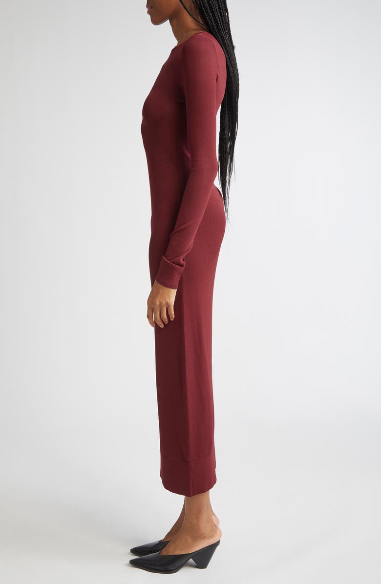 Altuzarra Robb Long Sleeve Knit Body-Con Dress, Alternate, color, Grenache
