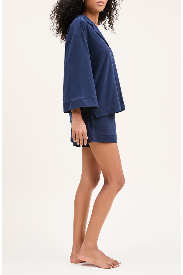 Olivia Pima Cotton Short Pajamas, Alternate, color, NAVY